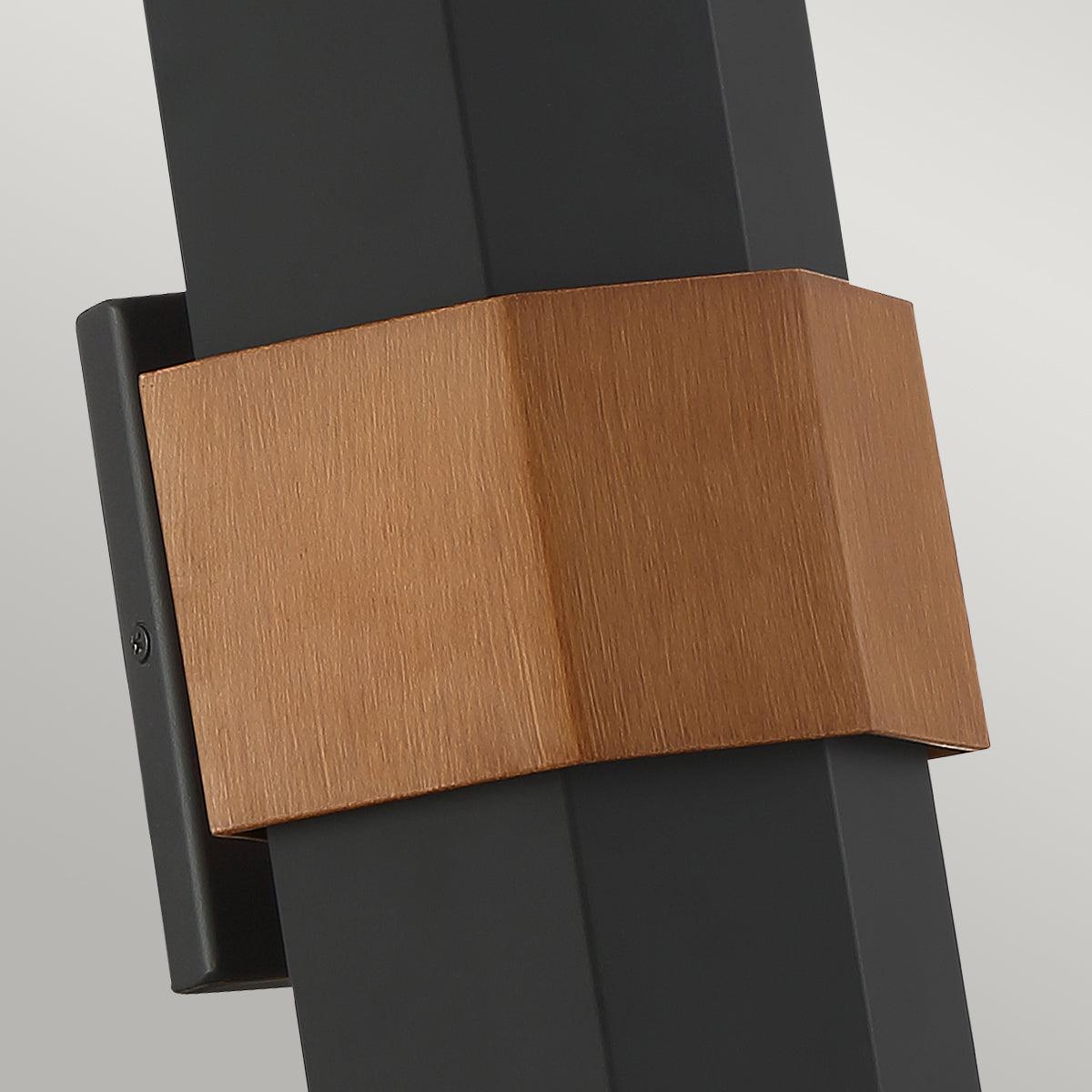 Quoizel Chasm Medium LED Outdoor Wall Light - Black & Wood