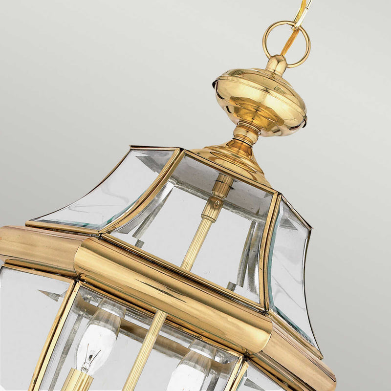 Elstead Newbury Polished Brass Large Outdoor Pendant Lantern QZ-NEWBURY8-L-PB