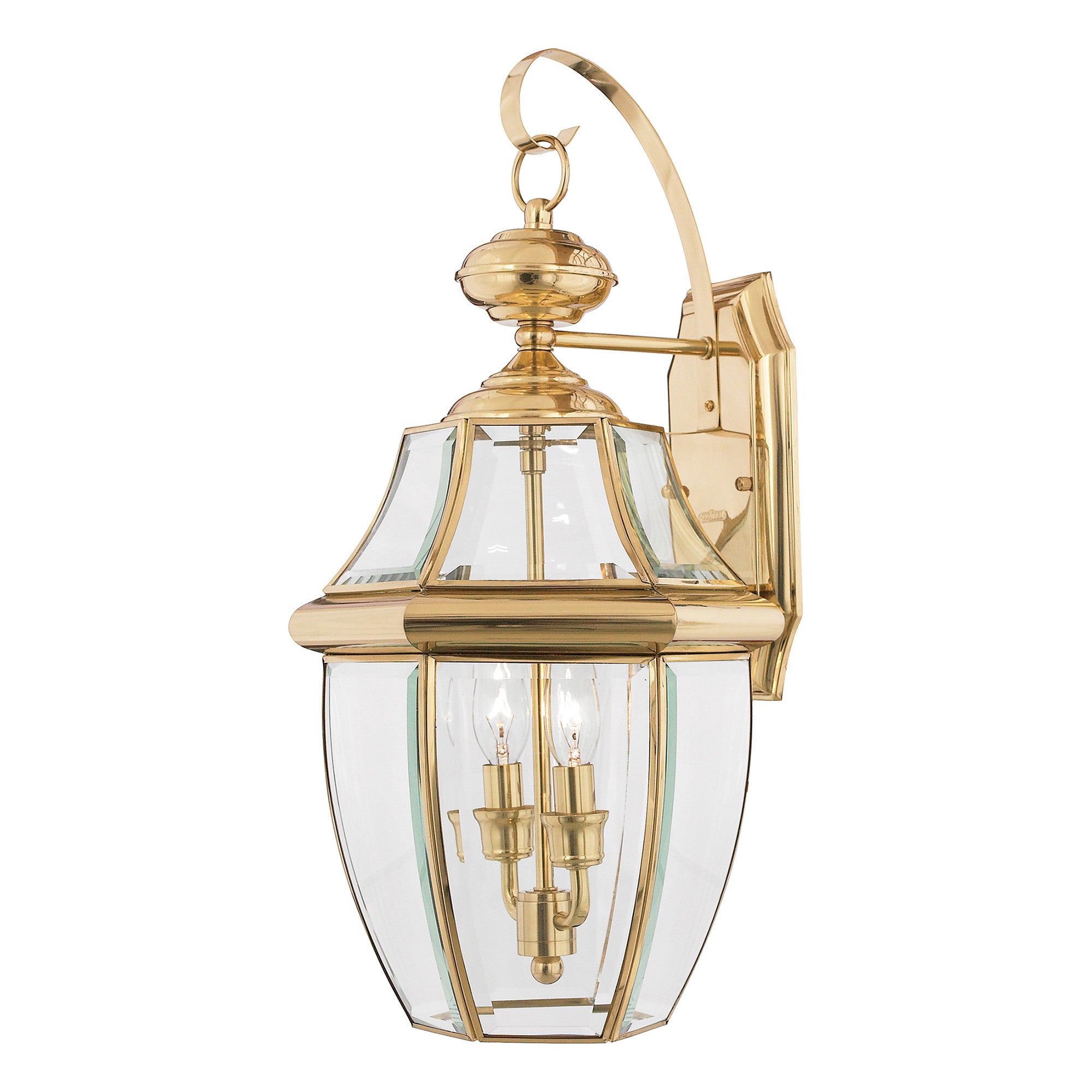 Elstead Newbury Polished Brass Large Outdoor Wall Lantern