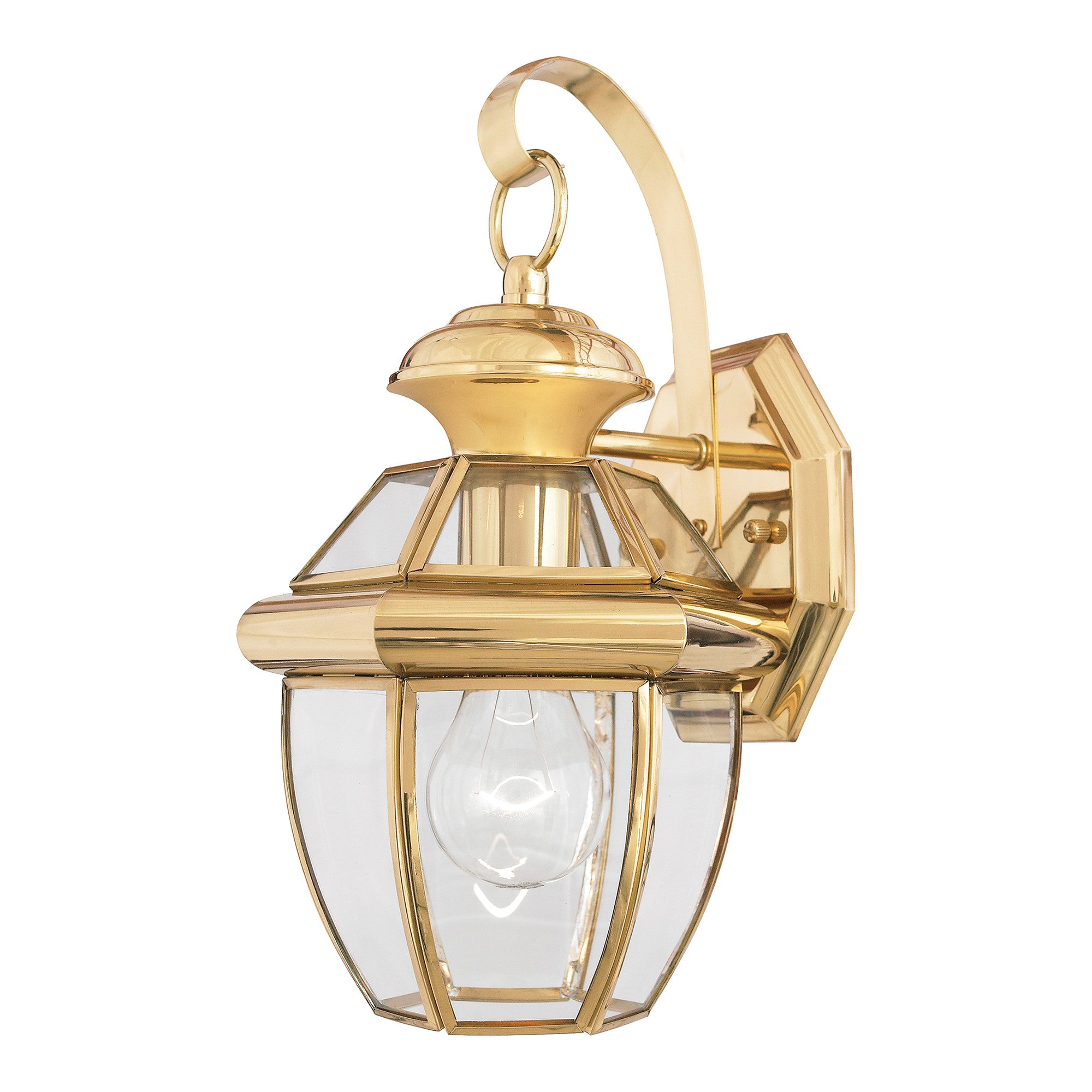 Elstead Newbury Polished Brass Small Outdoor Wall Lantern