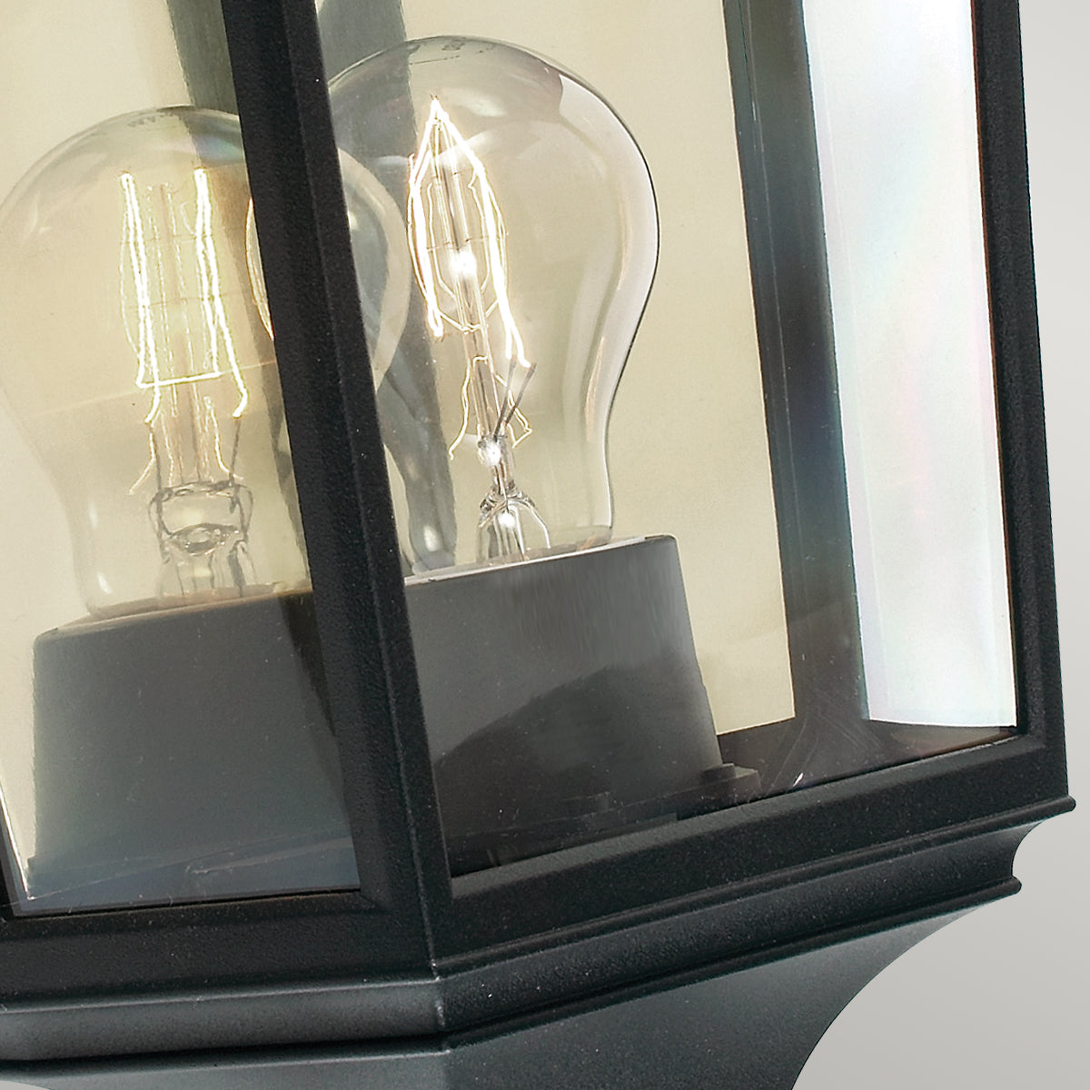 Elstead Turin Black Finish Outdoor Half Wall Lantern T9 BLACK