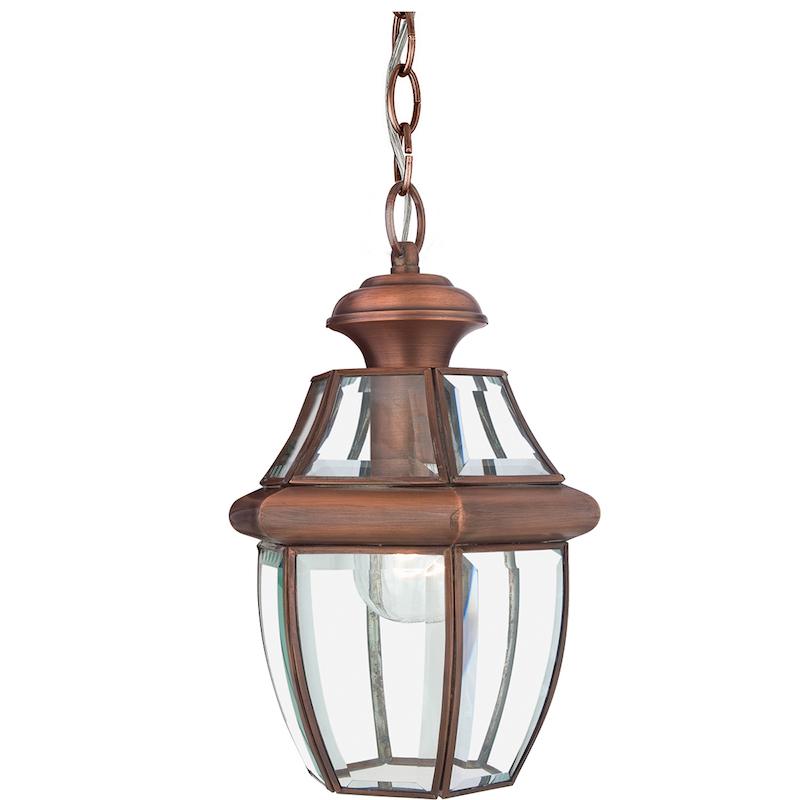 Quoizel Newbury Aged Copper Medium Outdoor Pendant by Elstead Outdoor Lighting